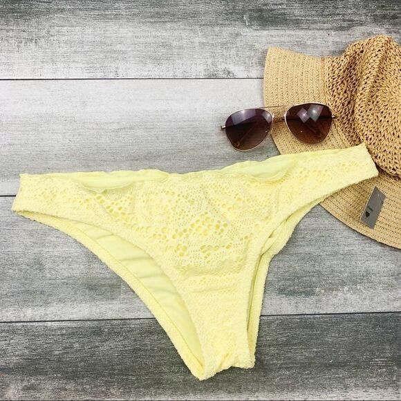 Mossimo Yellow Crochet Cheeky Bikini Bottoms NWT – Size XL - Picture 2 of 9